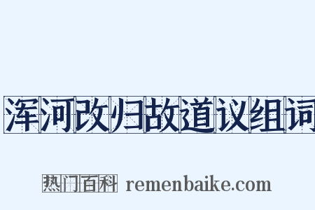 浑河改归故道议组词是什么意思的图片